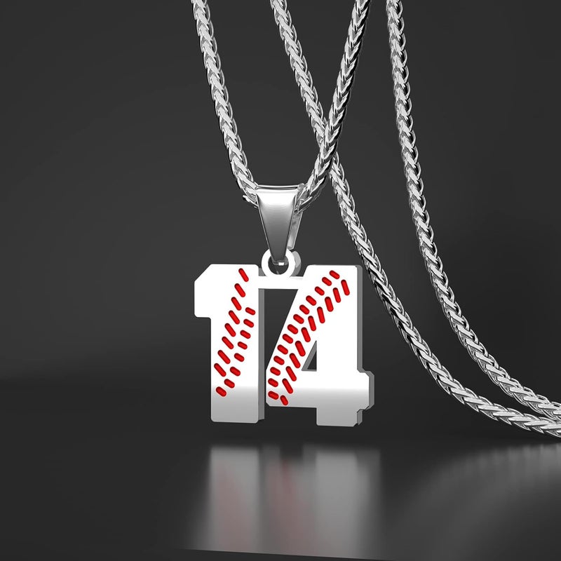 Wikavanli Personalized Baseball Jersey Number 00-99 Necklace - Stainless Steel Baseball Chain Pendant Necklace - Team Jewelry Gift for Boys, Girls, Men, Women - Image 2